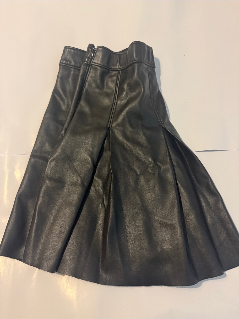 Hollister Black Pleated Faux Leather Mini Skirt Y2K Schoolgirl Goth - Picture 6 of 7